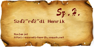 Szórádi Henrik névjegykártya